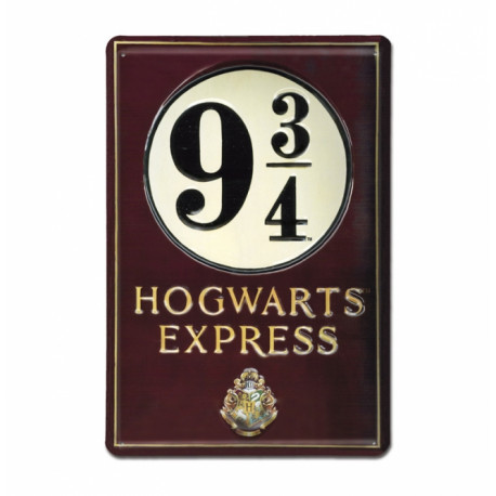 Grande Plaque Métallique 3d Harry Potter Voie Express 9 34