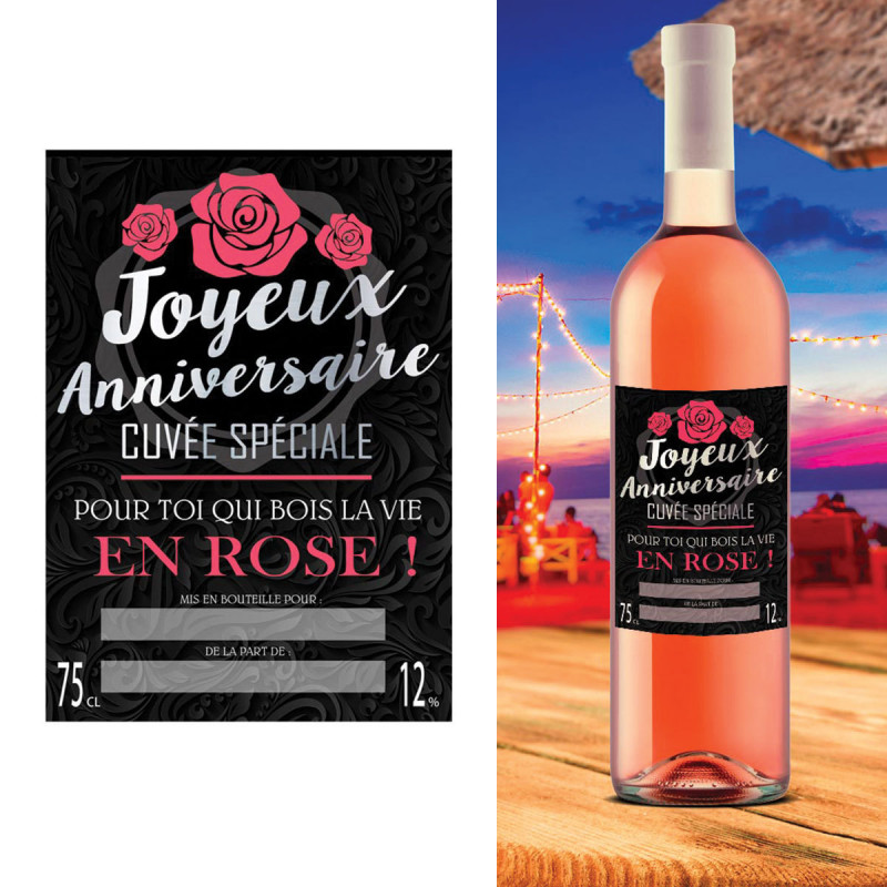 Bouteille De Rose Anniversaire Humoristique Sur Kas Design