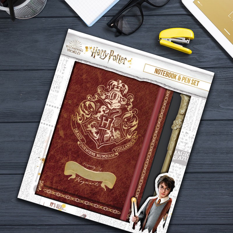 Set Harry Potter Carnet de Notes Stylo Baguette Magique sur Rapid Cadeau