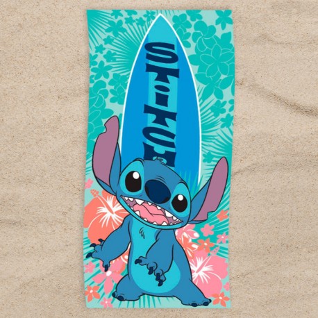 Serviette de Plage Lilo & Stitch Disney Surf en Coton sur Kas Design