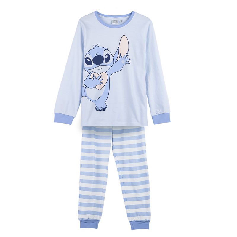 Pyjama Long Stitch Love Disney Bleu Rayé Enfant - Lot de 12 sur Kas Design