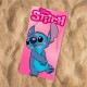 Serviette de Plage Rose Stitch Disney Love Kiss