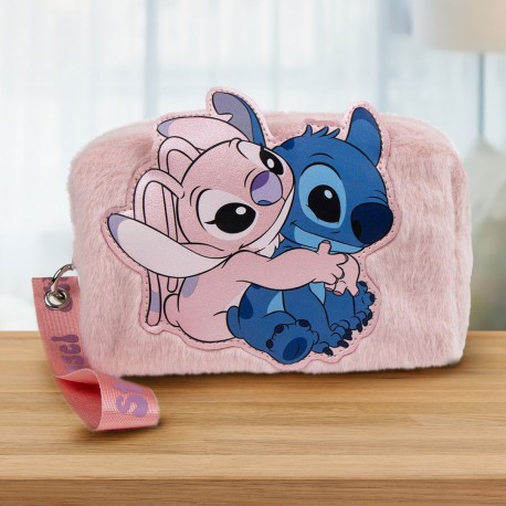 Trousse de Toilette Angel & Stitch Fourrure Rose Disney