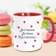 Mug Je t'aimais, je t'aime et je t 'aimerai - Cœurs Rouges