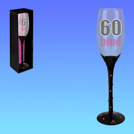 Flute A Champagne Anniversaire En Verre Sur Kas Design Distributeur D Articles De Fete